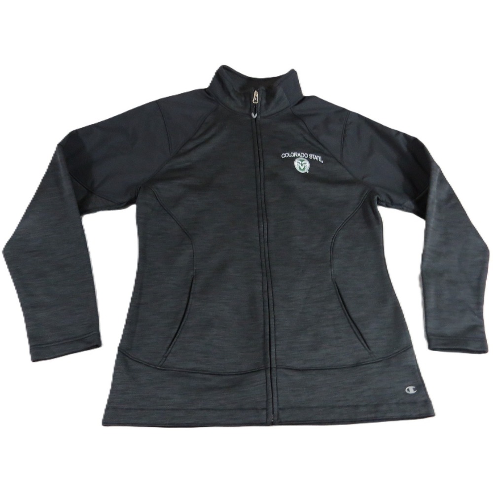 NWOT Champion Colorado State Full Zip Jacket Women L Black Space Dye Performance